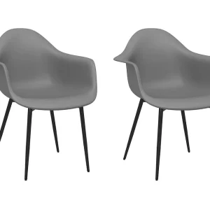 Eetkamerstoelen 2 st PP grijs
