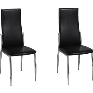 Eetkamerstoelen 2 st kunstleer zwart Eetkamerstoelen 2 st kunstleer zwart