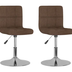Eetkamerstoelen draaibaar 2 st stof bruin