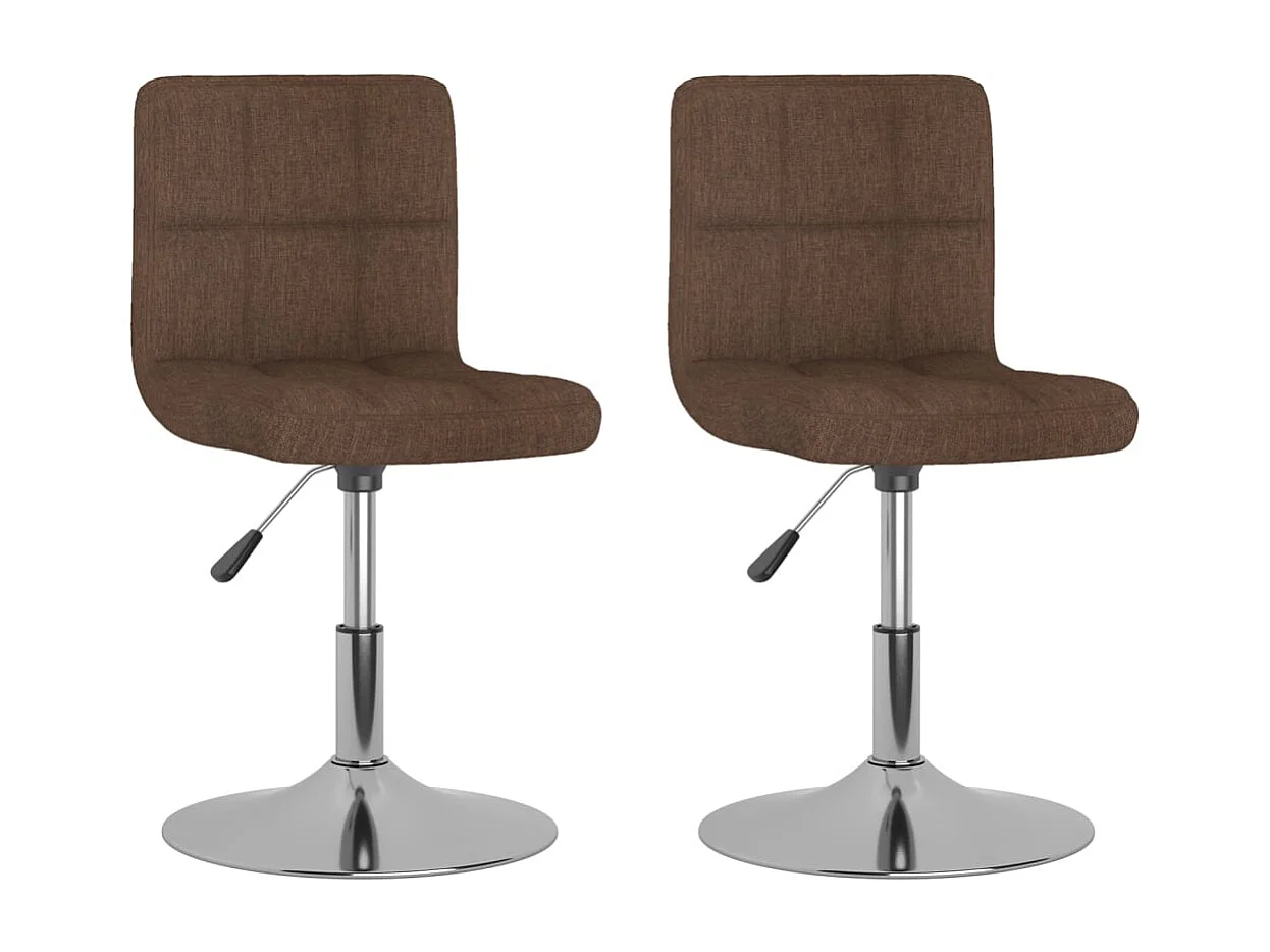 Eetkamerstoelen draaibaar 2 st stof bruin