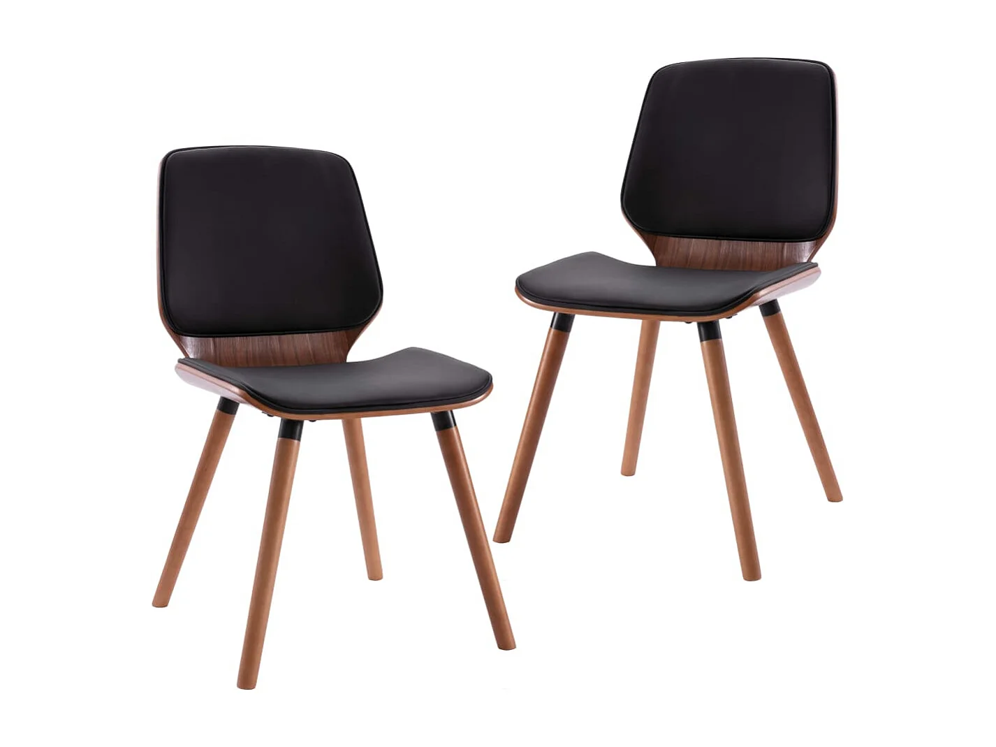 Eetkamerstoelen 2 st kunstleer zwart