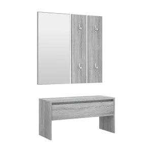 Garderobe set bewerkt hout grijs sonoma eikenkleurig Garderobe set bewerkt hout grijs sonoma eikenkleurig