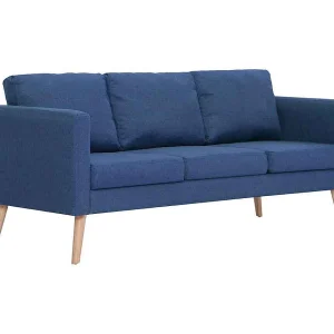 Driezitsbank stof blauw