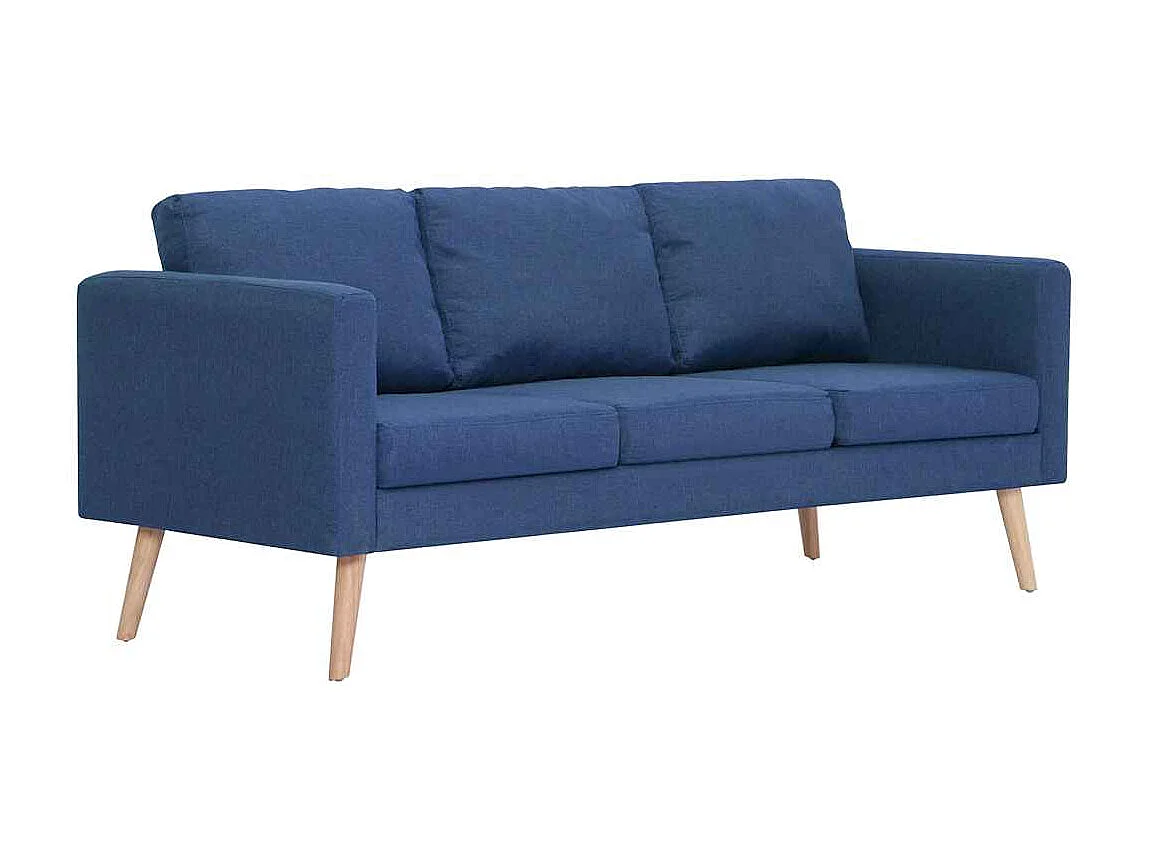 Driezitsbank stof blauw