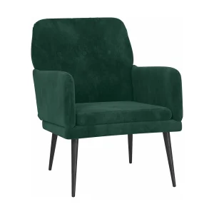 Fauteuil 62x79x79 cm fluweel donkergroen Fauteuil 62x79x79 cm fluweel donkergroen