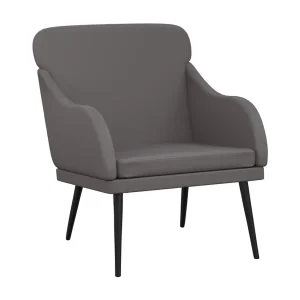 Fauteuil 63x76x80 cm kunstleer grijs Fauteuil 63x76x80 cm kunstleer grijs