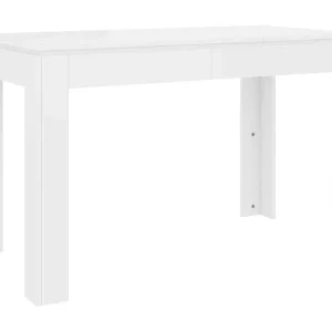 Eettafel 120x60x76 cm bewerkt hout hoogglans wit Eettafel 120x60x76 cm bewerkt hout hoogglans wit