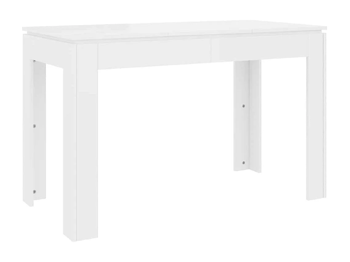 Eettafel 120x60x76 cm bewerkt hout hoogglans wit