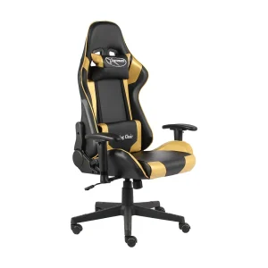 Gamestoel draaibaar PVC goudkleurig Gamestoel draaibaar PVC goudkleurig