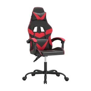 Gamestoel draaibaar kunstleer zwart en rood Gamestoel draaibaar kunstleer zwart en rood