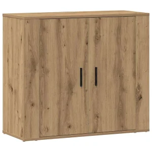 Dressoir 80x33x70 cm bewerkt hout artisanaal eikenkleurig Dressoir 80x33x70 cm bewerkt hout artisanaal eikenkleurig
