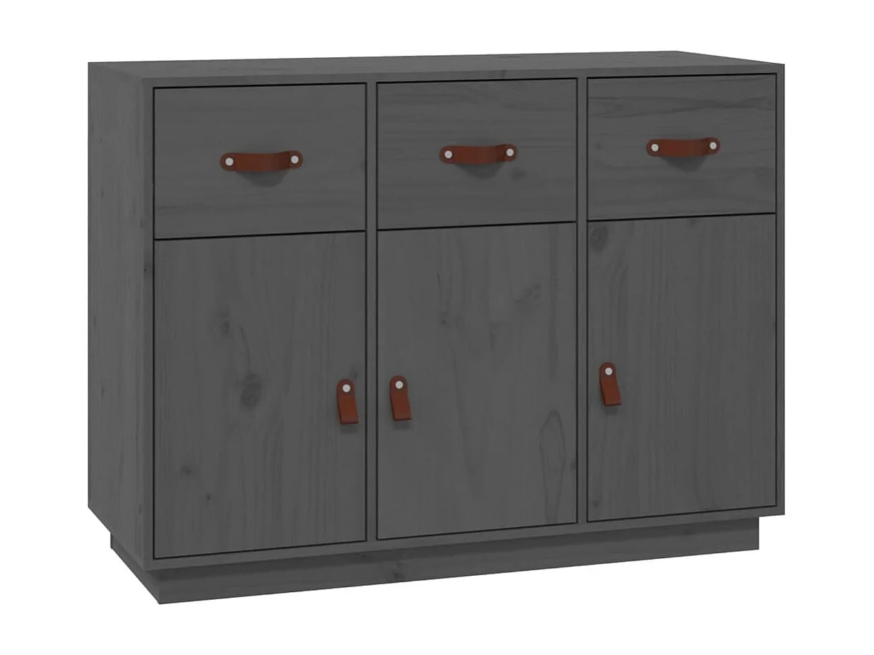 Dressoir 100x40x75 cm massief grenenhout grijs