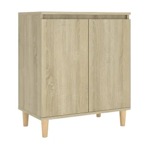 Dressoir met houten poten 60x35x70 cm bewerkt hout sonoma eiken Dressoir met houten poten 60x35x70 cm bewerkt hout sonoma eiken