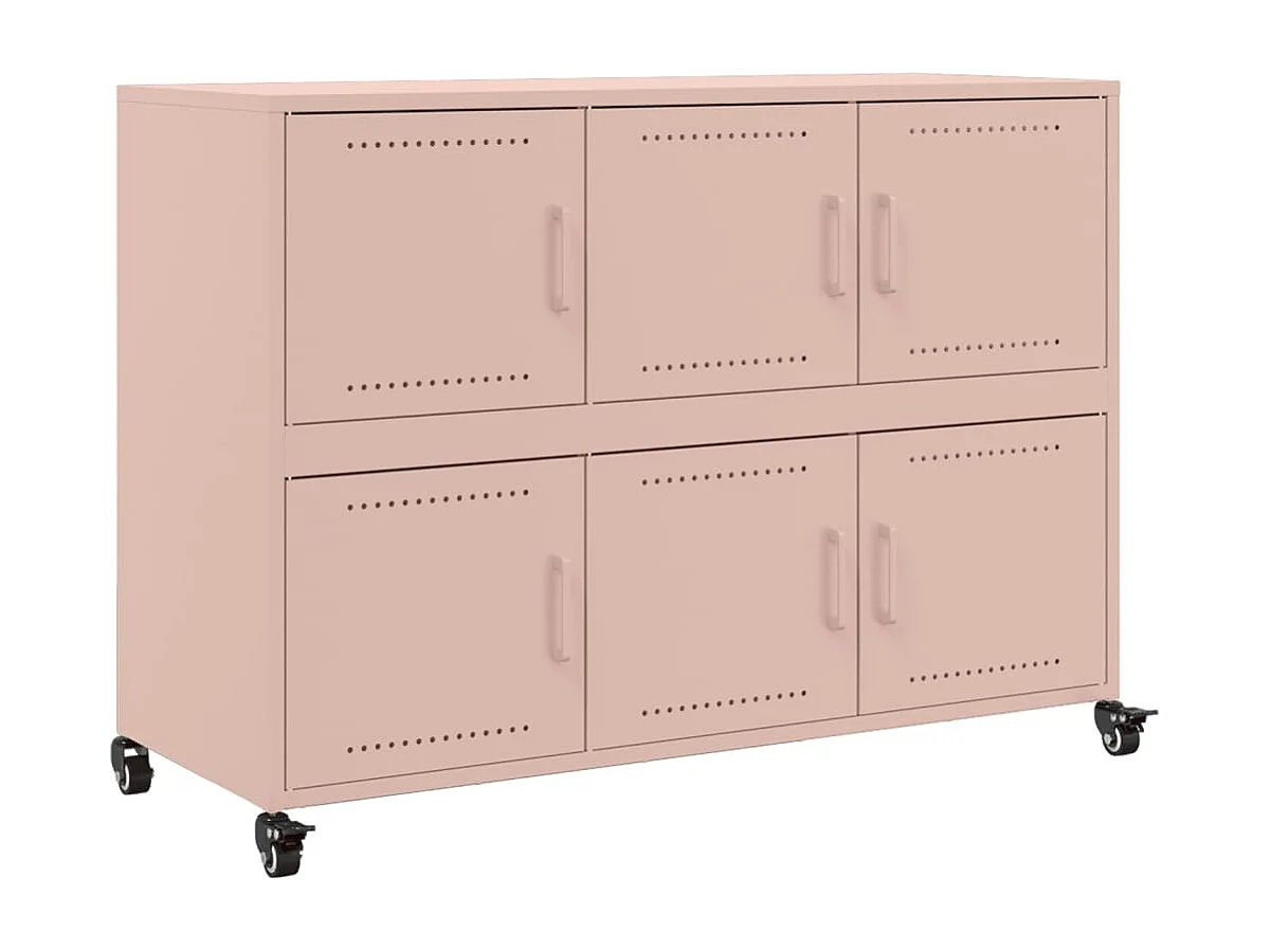 Dressoir 100,5x39x72 cm staal roze