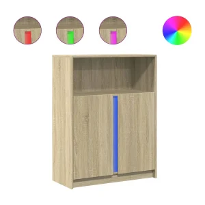 Dressoir met LED 77x34x100 cm bewerkt hout sonoma eikenkleurig Dressoir met LED 77x34x100 cm bewerkt hout sonoma eikenkleurig