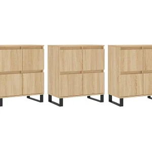Dressoirs 3 st bewerkt hout sonoma eiken Dressoirs 3 st bewerkt hout sonoma eiken