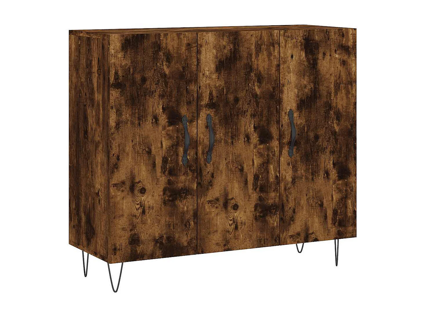 Dressoir 90x34x80 cm bewerkt hout gerookt eikenkleurig