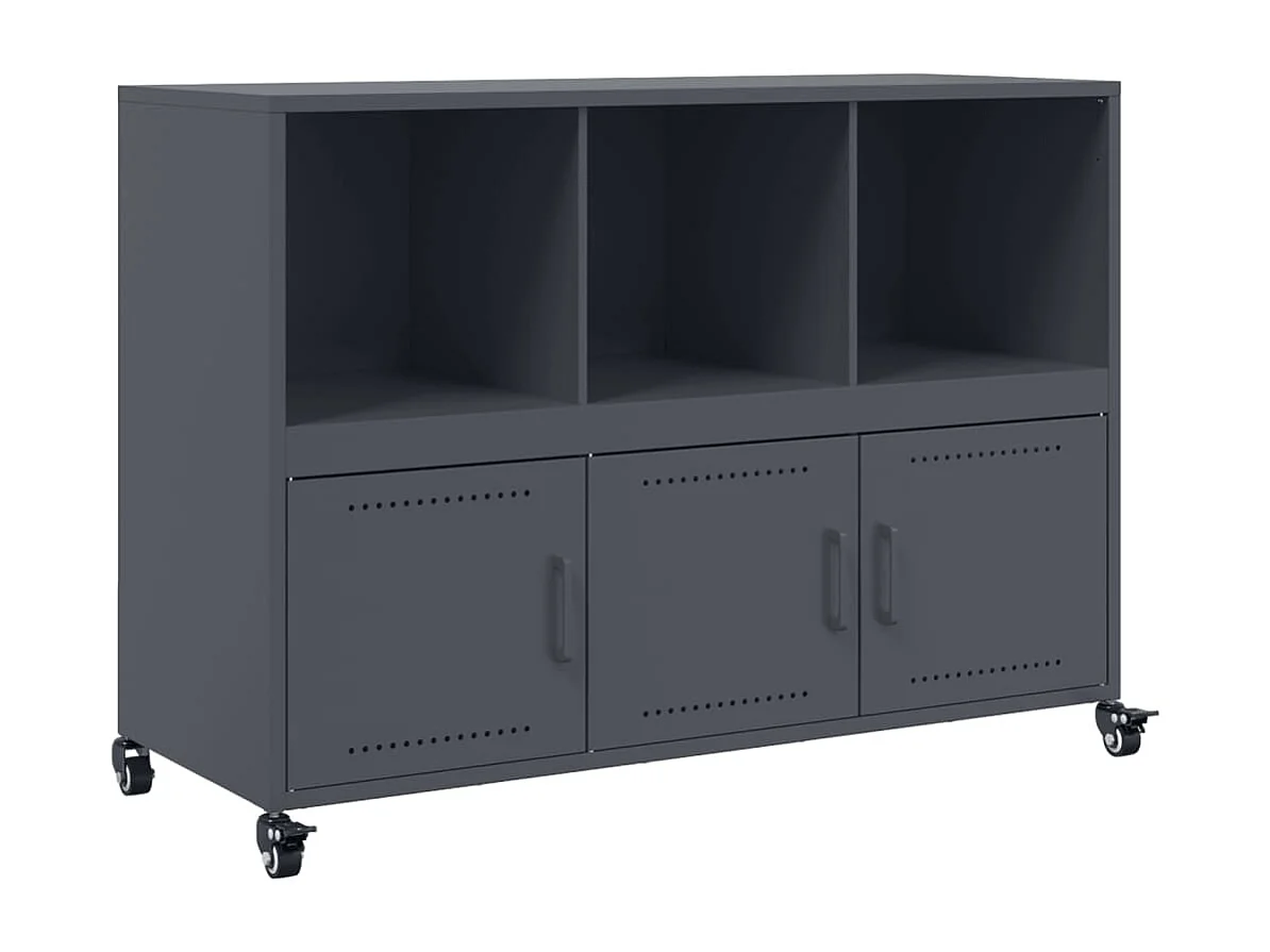 Dressoir 100,5x39x72 cm staal antracietkleurig