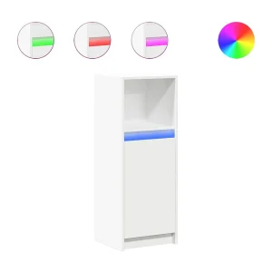 Dressoir met LED 38x34x100 cm bewerkt hout wit