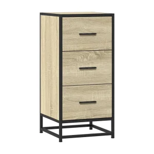 Dressoir 35,5x35x76 cm bewerkt hout en metaal sonoma eikenkleur