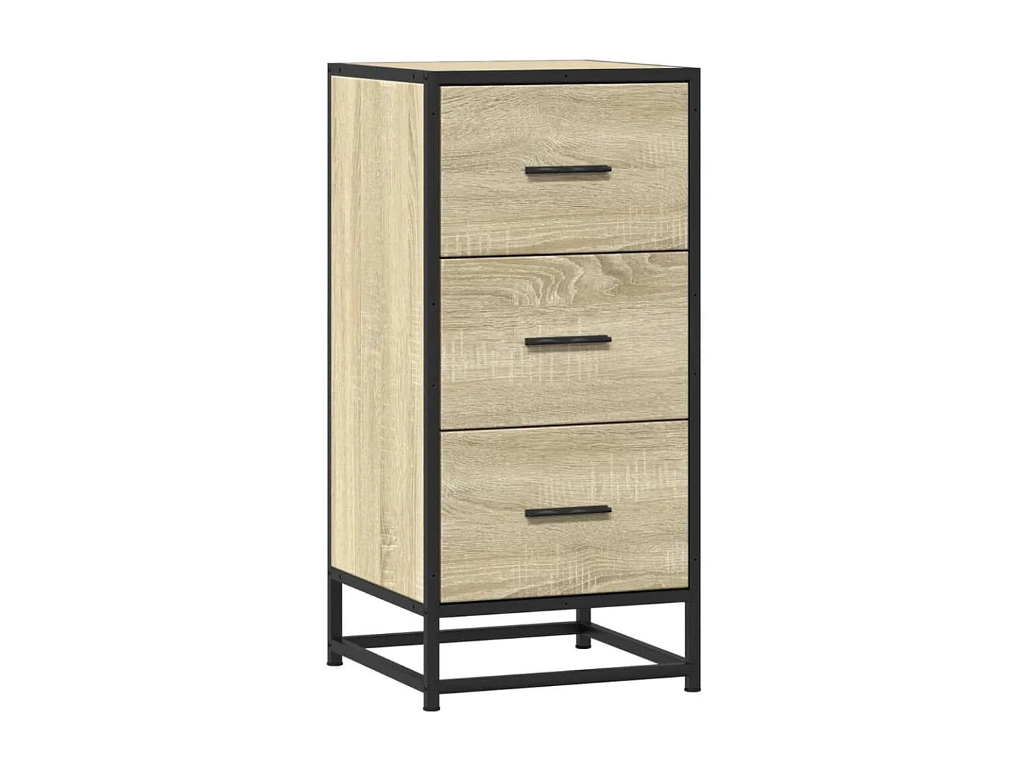 Dressoir 35,5x35x76 cm bewerkt hout en metaal sonoma eikenkleur