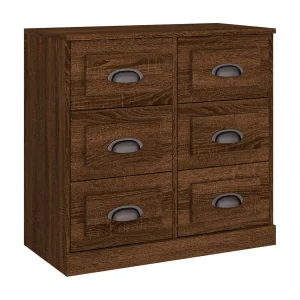 Dressoir 70×35,5×67,5 cm bewerkt hout bruin eikenkleur Dressoir 70×35,5×67,5 cm bewerkt hout bruin eikenkleur
