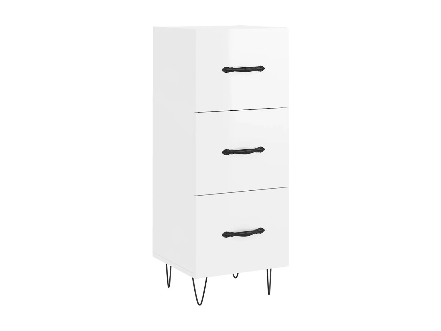 Dressoir 34,5x34x90 cm bewerkt hout hoogglans wit