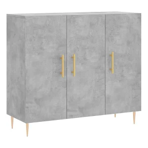 Dressoir 90x34x80 cm bewerkt hout betongrijs Dressoir 90x34x80 cm bewerkt hout betongrijs