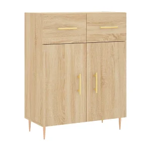 Dressoir 69,5x34x90 cm bewerkt hout sonoma eikenkleurig Dressoir 69,5x34x90 cm bewerkt hout sonoma eikenkleurig