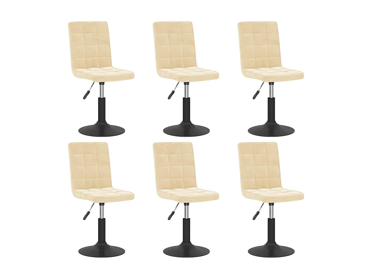 Eetkamerstoelen draaibaar 6 st fluweel crèmekleurig