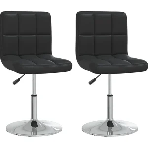 Eetkamerstoelen 2 st kunstleer zwart Eetkamerstoelen 2 st kunstleer zwart