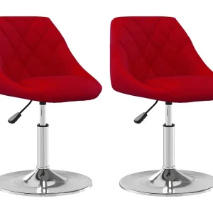 Eetkamerstoelen draaibaar 2 st fluweel wijnrood Eetkamerstoelen draaibaar 2 st fluweel wijnrood