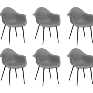 Eetkamerstoelen 6 st PP grijs Eetkamerstoelen 6 st PP grijs