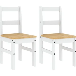 Eetkamerstoelen 2 st PANAMA 40x46x90 cm grenenhout wit