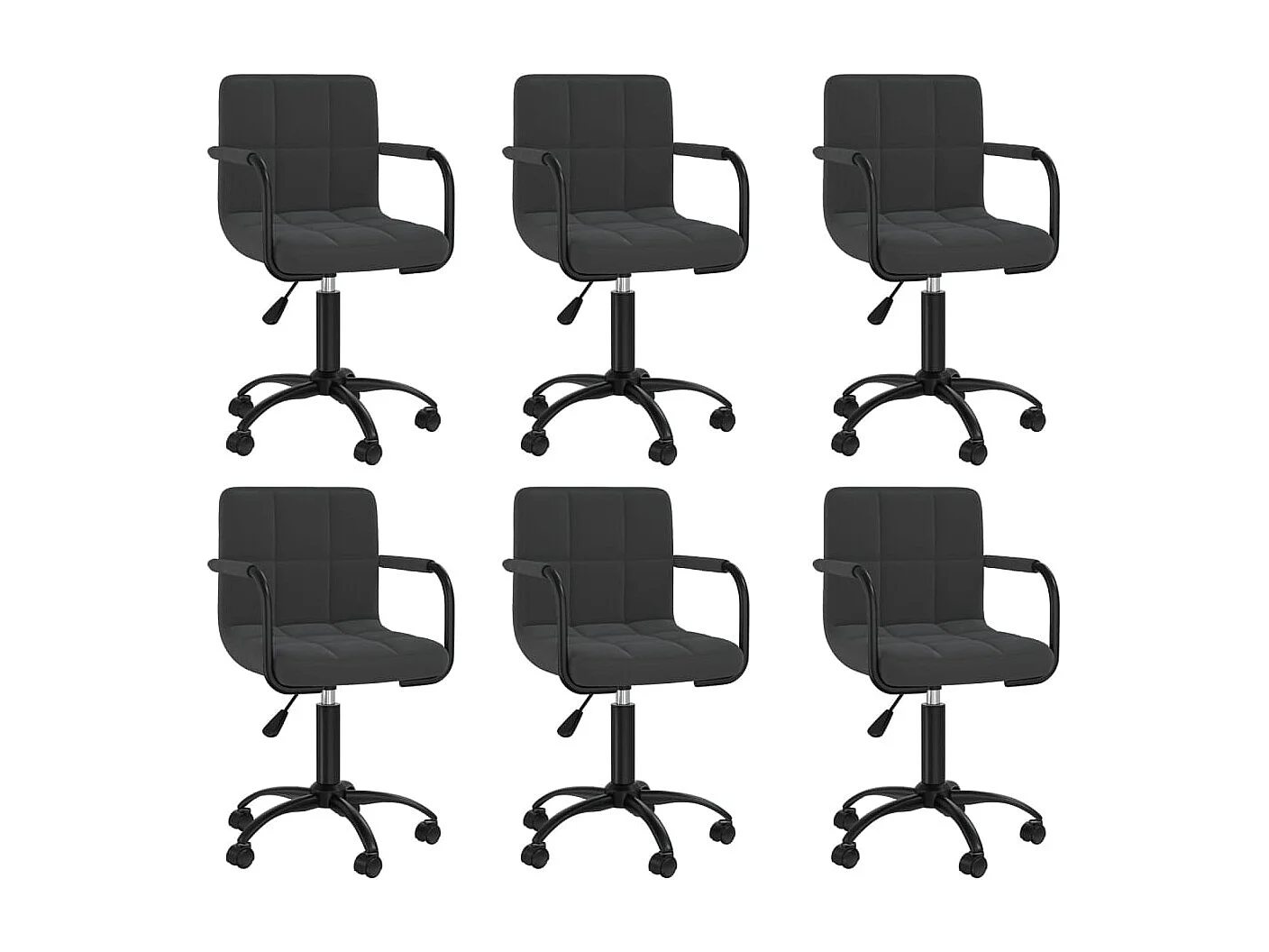 Eetkamerstoelen 6 st draaibaar fluweel zwart