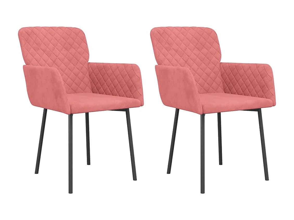 Eetkamerstoelen 2 st fluweel roze