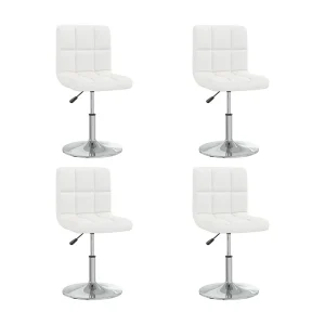 Eetkamerstoelen 4 st kunstleer wit