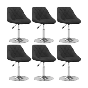 Eetkamerstoelen 6 st draaibaar fluweel zwart Eetkamerstoelen 6 st draaibaar fluweel zwart