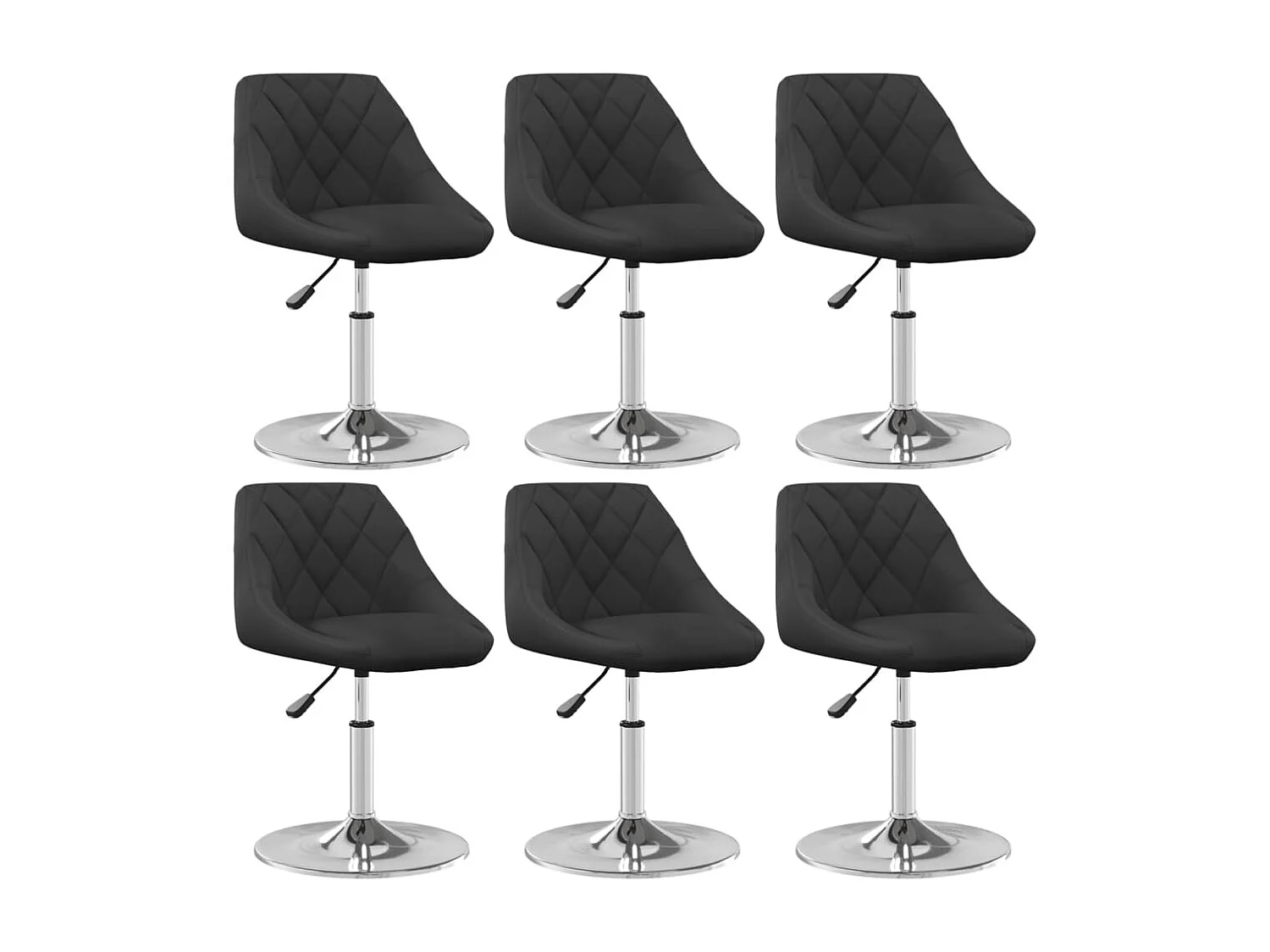 Eetkamerstoelen 6 st draaibaar fluweel zwart