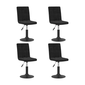 Eetkamerstoelen draaibaar 4 st fluweel zwart Eetkamerstoelen draaibaar 4 st fluweel zwart