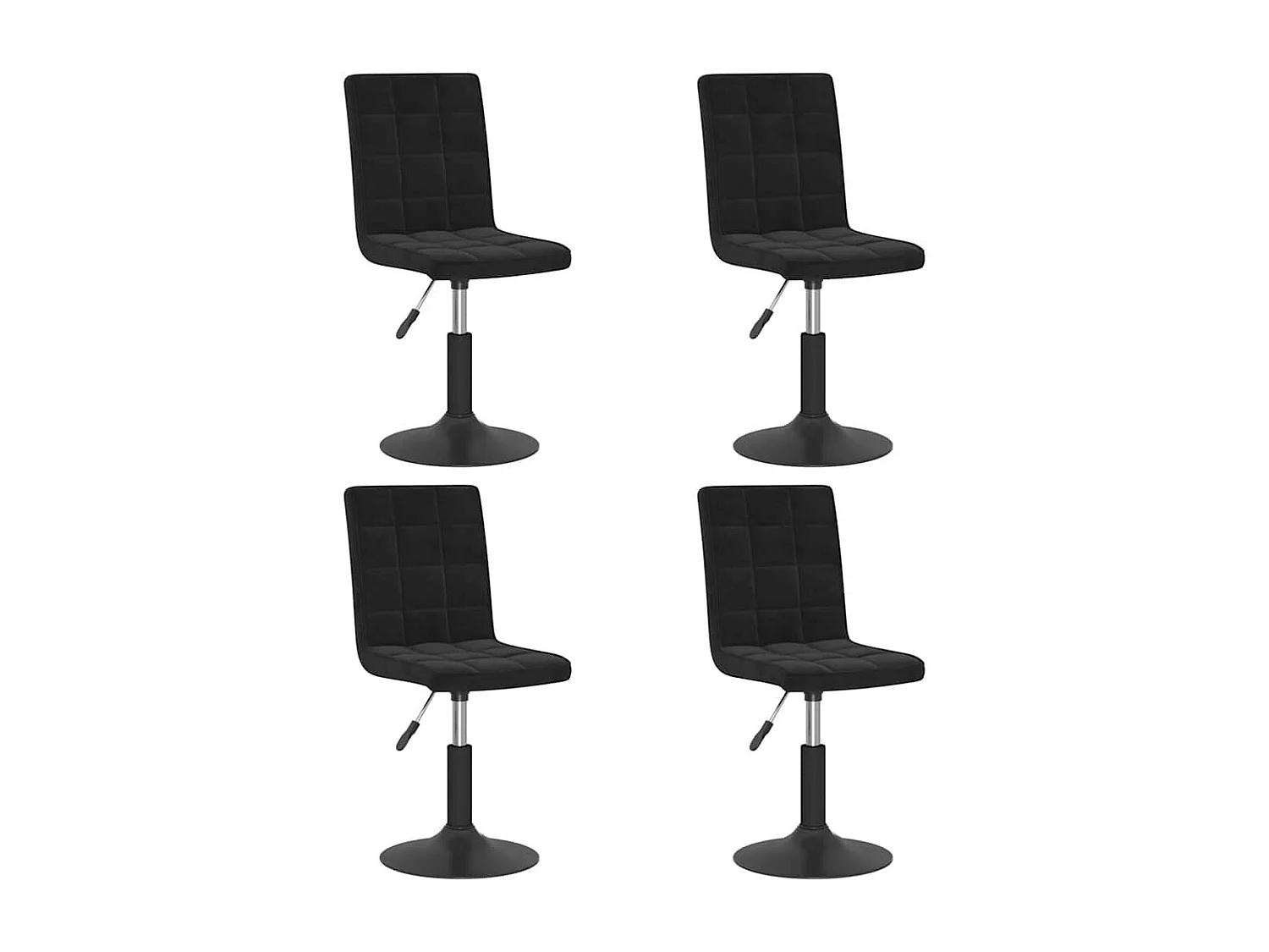 Eetkamerstoelen draaibaar 4 st fluweel zwart