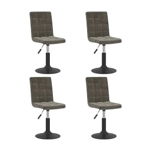 Eetkamerstoelen draaibaar 4 st fluweel donkergrijs Eetkamerstoelen draaibaar 4 st fluweel donkergrijs