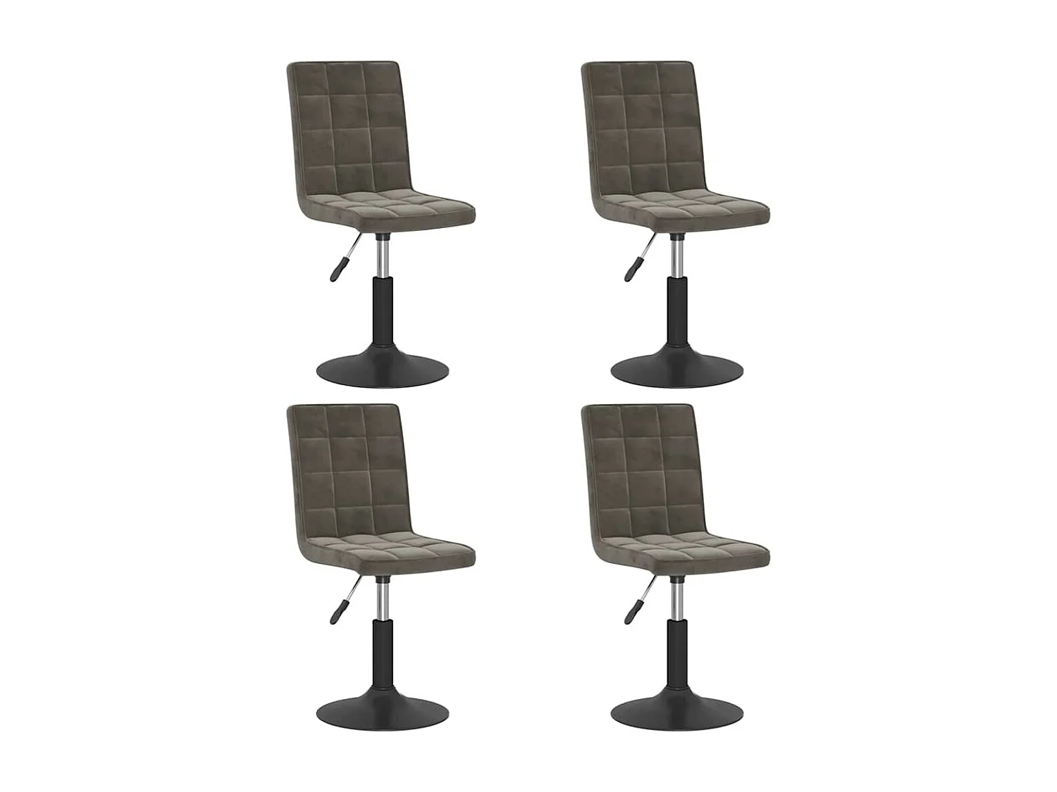 Eetkamerstoelen draaibaar 4 st fluweel donkergrijs
