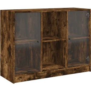 Dressoir 102x37x75,5 cm bewerkt hout gerookt eikenkleurig