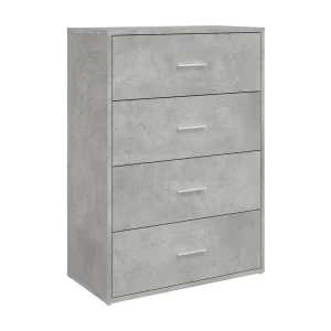 Dressoir 60x31x84 cm bewerkt hout betongrijs