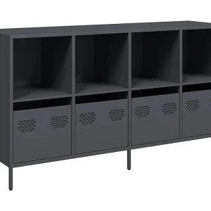 Dressoir 135x39x73,5 cm koudgewalst staal antracietkleurig Dressoir 135x39x73,5 cm koudgewalst staal antracietkleurig
