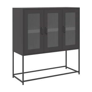 Dressoir 100,5x39x107 cm koudgewalst staal zwart