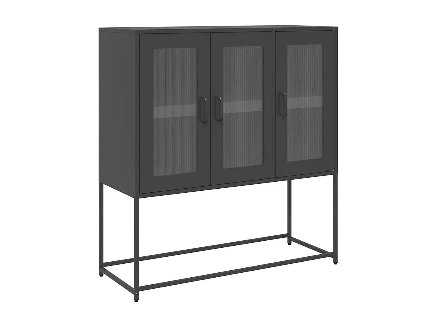 Dressoir 100,5x39x107 cm koudgewalst staal zwart