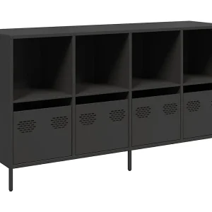 Dressoir 135x39x73,5 cm koudgewalst staal zwart Dressoir 135x39x73,5 cm koudgewalst staal zwart