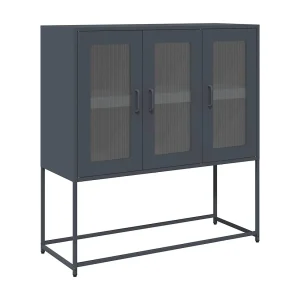 Dressoir 100,5x39x107 cm koudgewalst staal antracietkleurig Dressoir 100,5x39x107 cm koudgewalst staal antracietkleurig